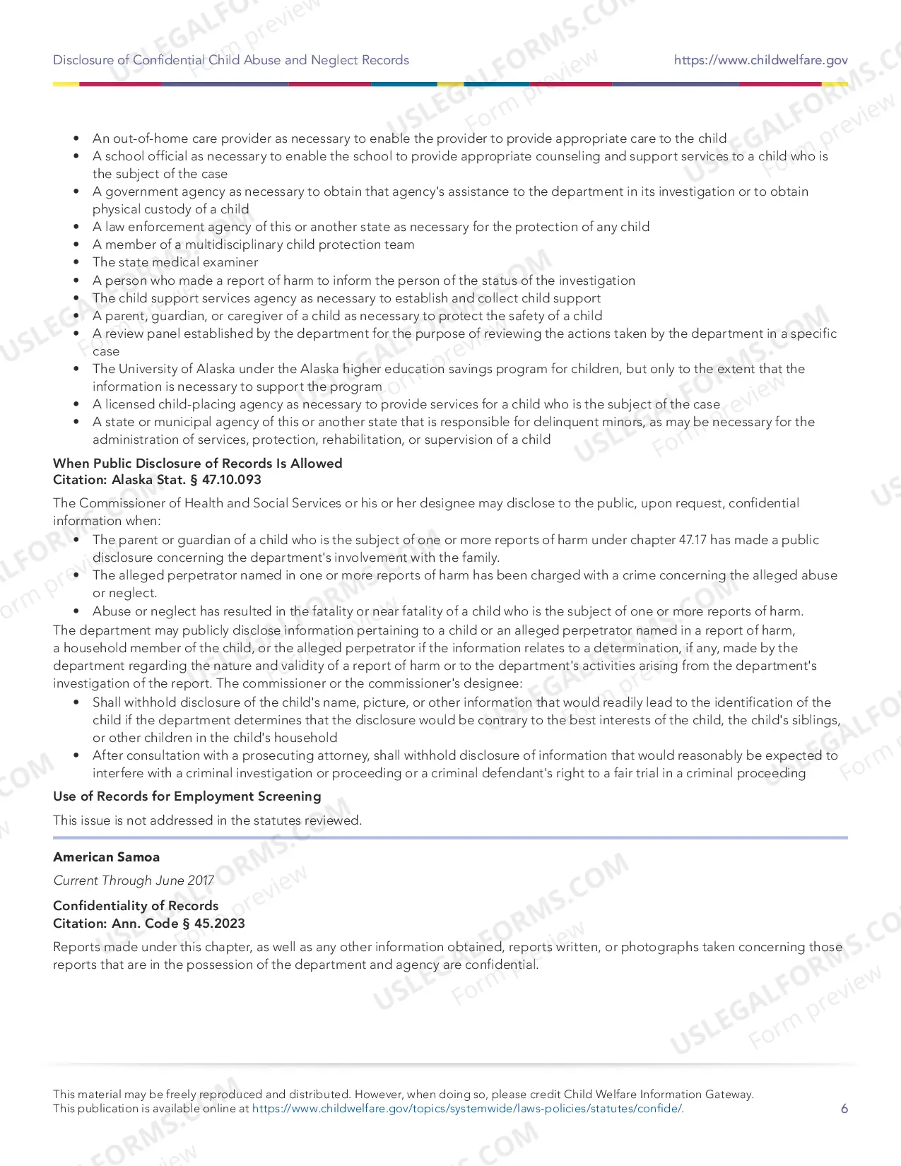 Preview Disclosure of Confidential Child Abuse and Neglect Records