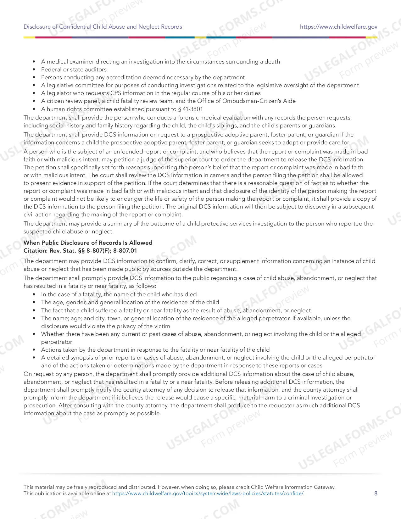 Preview Disclosure of Confidential Child Abuse and Neglect Records