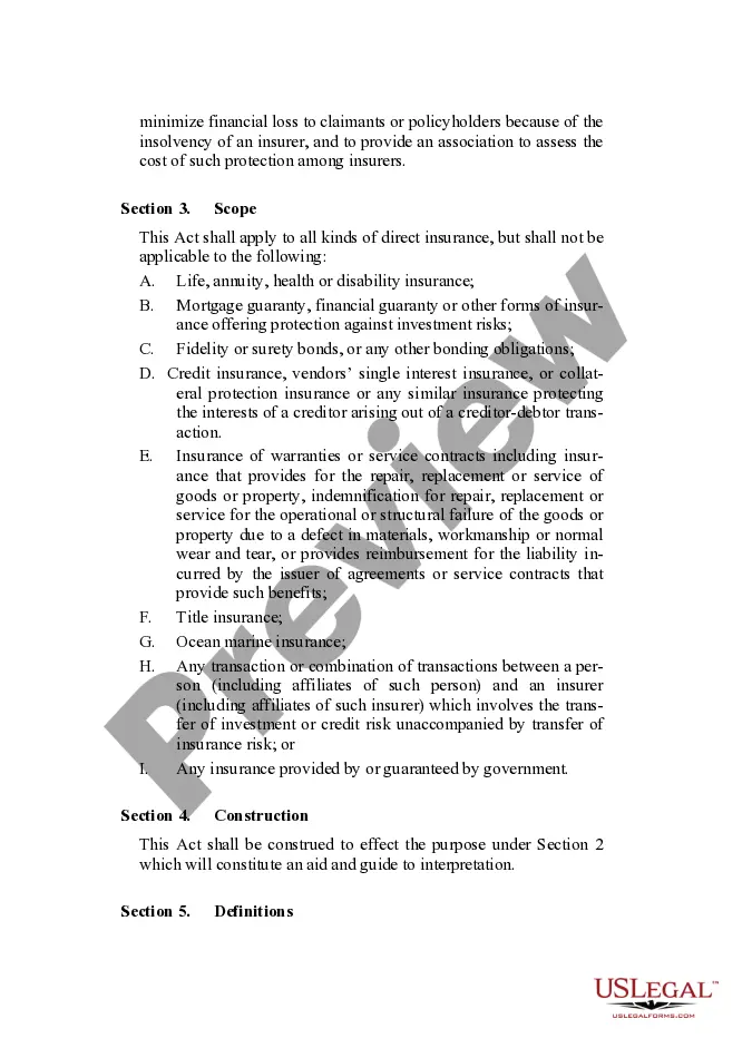 Get Post Assessment Property and Liability Insurance Guaranty Association Model Act Preview Post Assessment Property and Liability Insurance Guaranty Association Model Act
