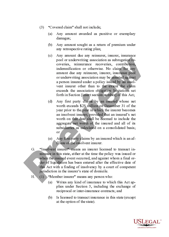 Get Post Assessment Property and Liability Insurance Guaranty Association Model Act Preview Post Assessment Property and Liability Insurance Guaranty Association Model Act