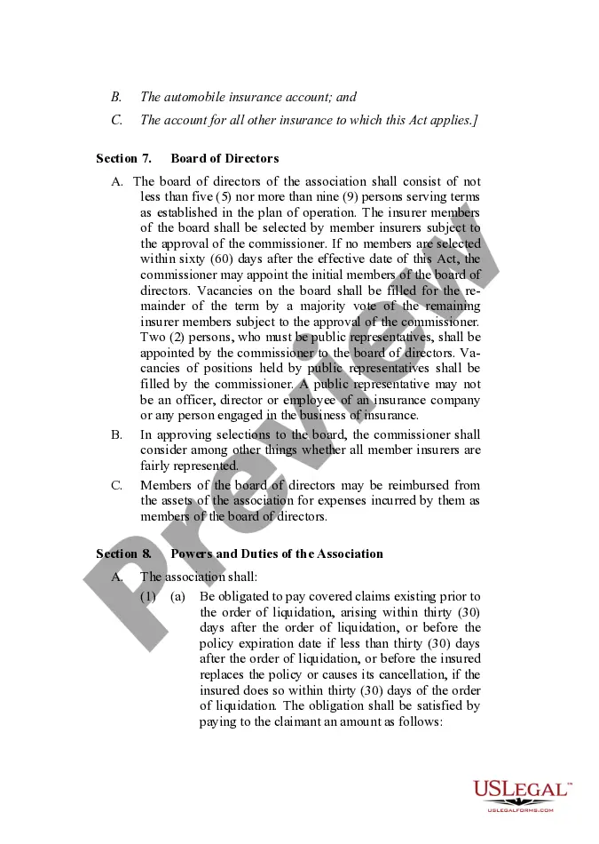Get Post Assessment Property and Liability Insurance Guaranty Association Model Act Preview Post Assessment Property and Liability Insurance Guaranty Association Model Act