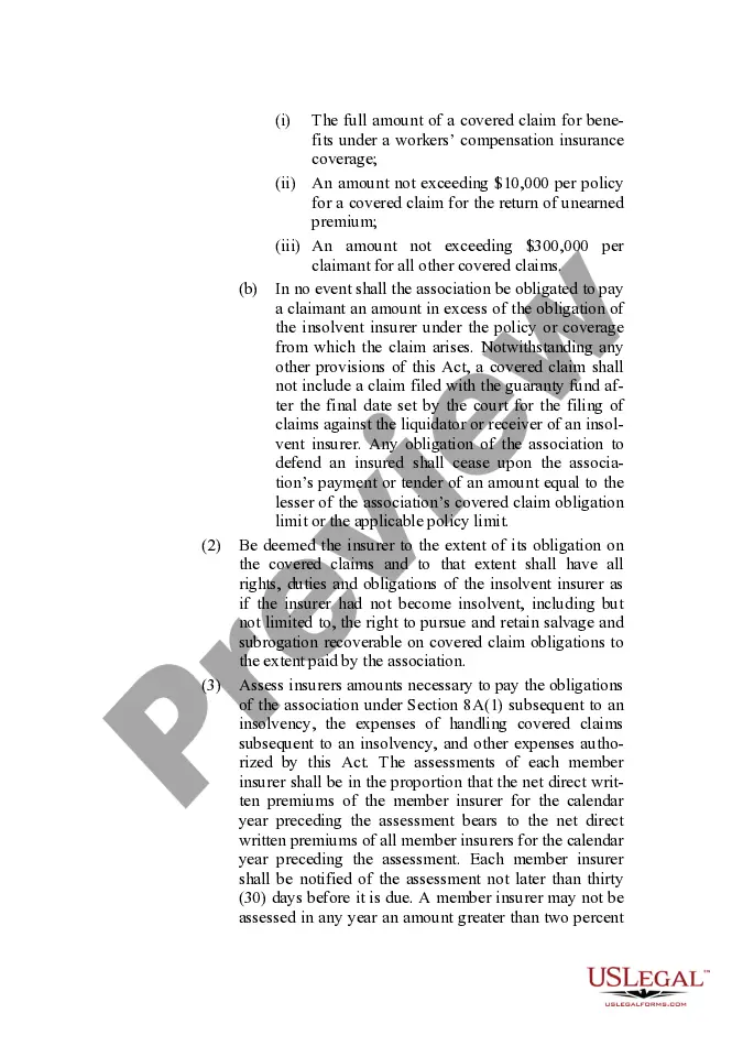 Get Post Assessment Property and Liability Insurance Guaranty Association Model Act Preview Post Assessment Property and Liability Insurance Guaranty Association Model Act