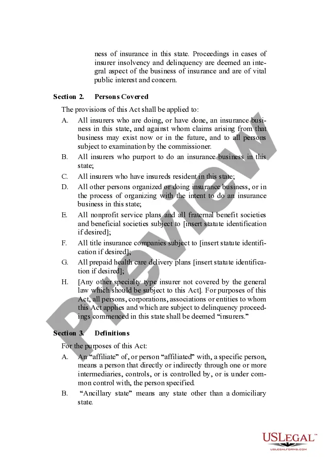 Get Insurers Rehabilitation and Liquidation Model Act Preview Insurers Rehabilitation and Liquidation Model Act