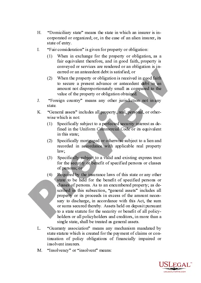 Get Insurers Rehabilitation and Liquidation Model Act Preview Insurers Rehabilitation and Liquidation Model Act