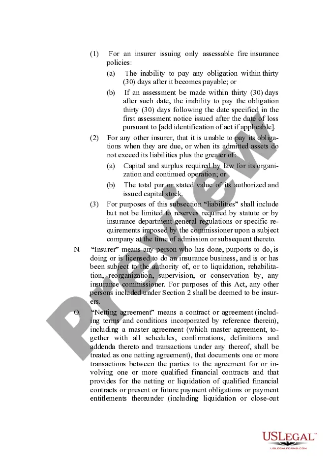 Get Insurers Rehabilitation and Liquidation Model Act Preview Insurers Rehabilitation and Liquidation Model Act