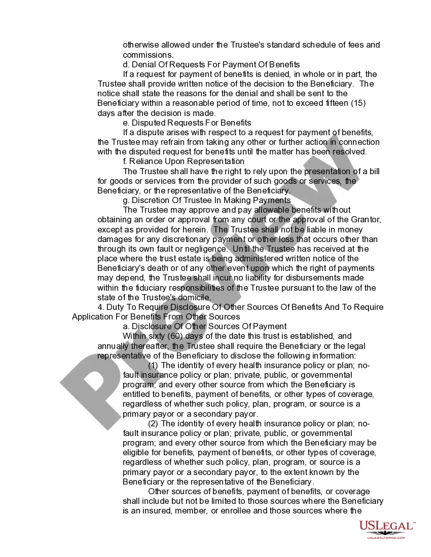 Preview Irrevocable Reversionary Inter Vivos Medical Trust