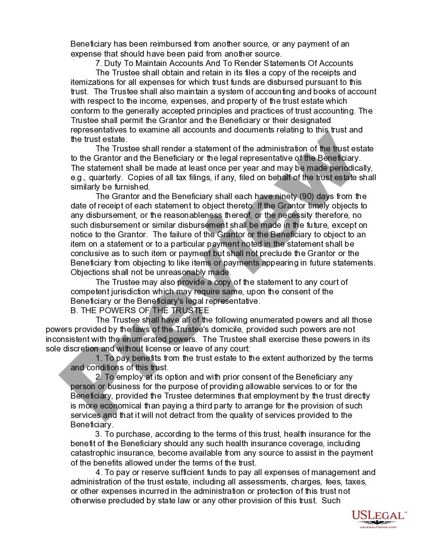 Preview Irrevocable Reversionary Inter Vivos Medical Trust