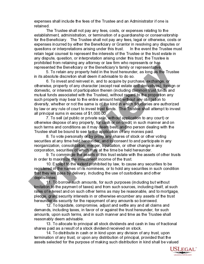 Preview Irrevocable Reversionary Inter Vivos Medical Trust