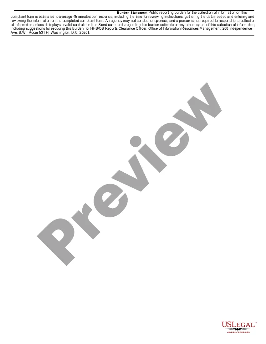 Get Health Information Privacy Complaint for filing with Dept. of Health and Human Services Office of Civil Rights Preview Health Information Privacy Complaint for filing with Dept. of Health and Human Services Office of Civil Rights
