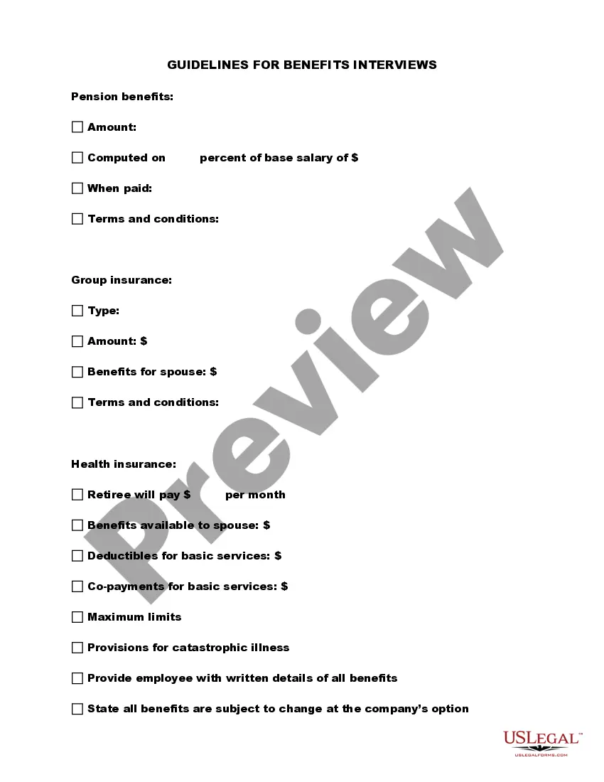 Preview Guidelines for Benefits Interviews