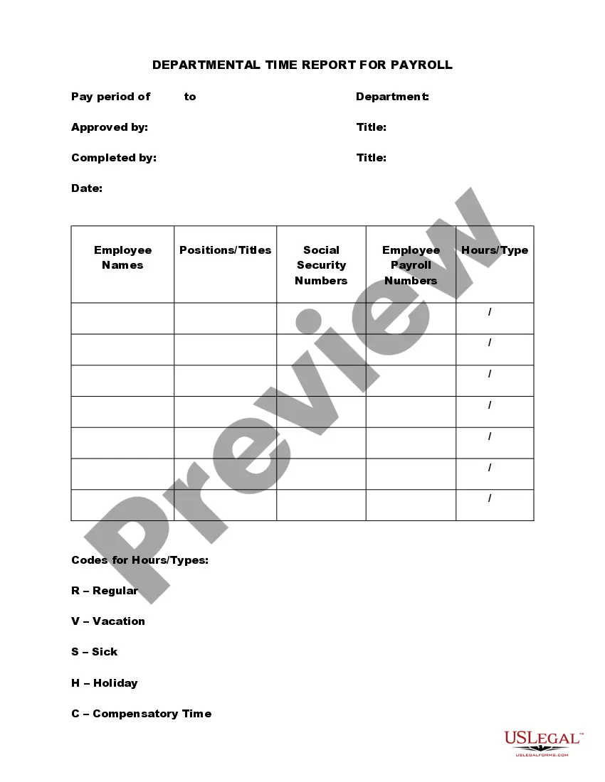 Preview Department Time Report for Payroll