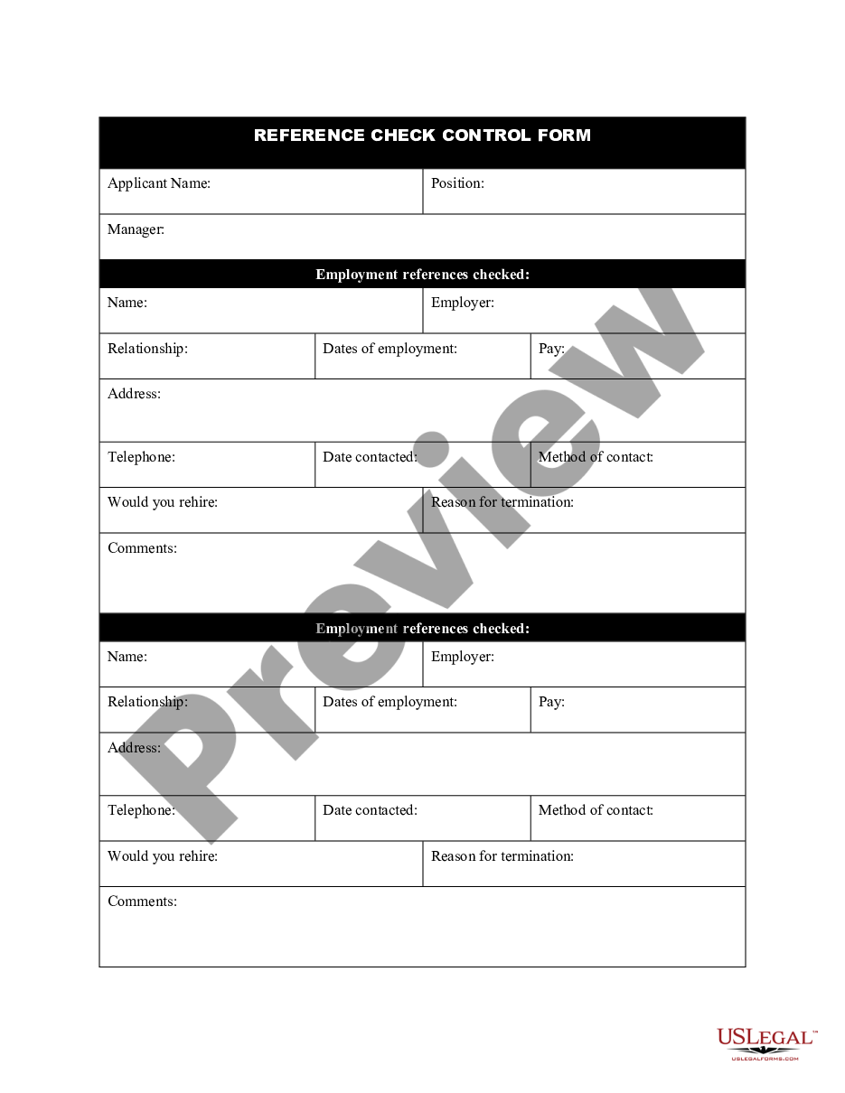 washington-reference-check-control-form-us-legal-forms