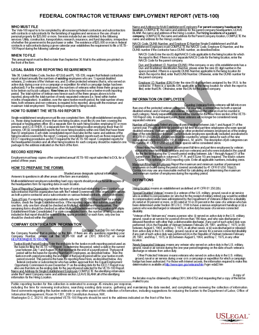 Get VETS-100 Report Preview VETS-100 Report