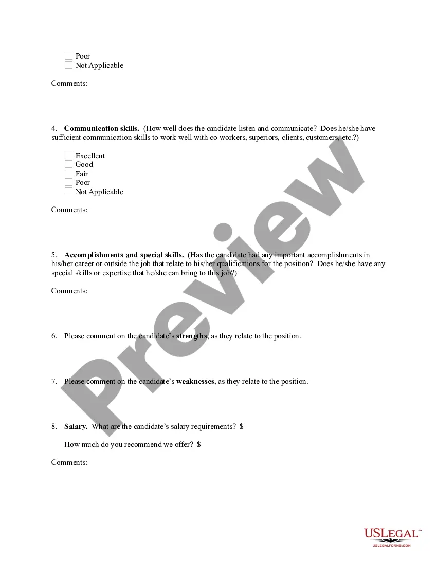 Get Interview Evaluation Form - Non-Managerial Candidates Preview Interview Evaluation Form - Non-Managerial Candidates