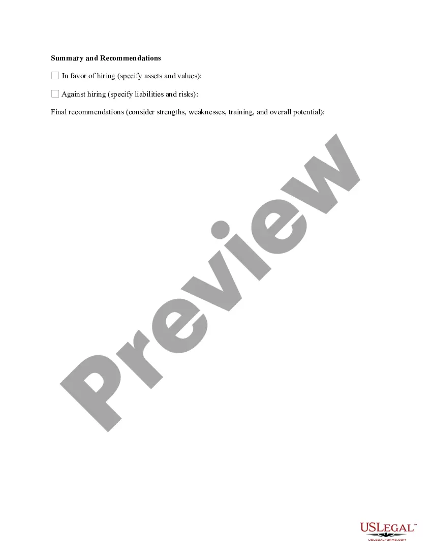Get Interviewer's Report Preview Interviewer's Report