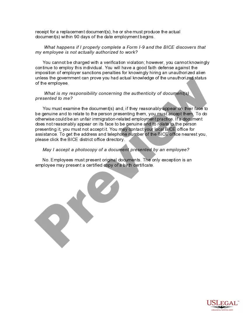 Get Form I-9 Preview Form I-9