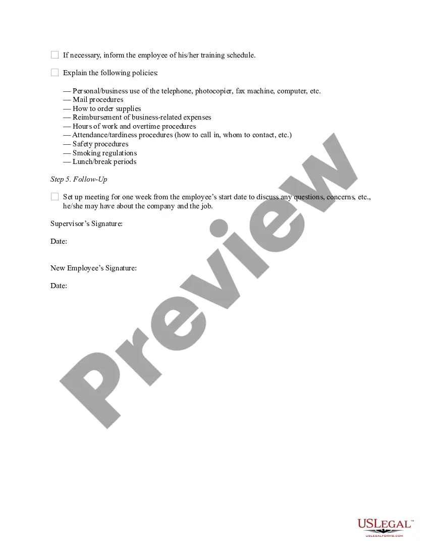 Get New Hire Orientation Checklist Preview New Hire Orientation Checklist
