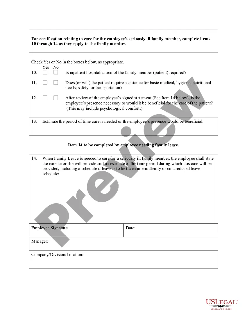 Get FMLA Certification of Physician Preview FMLA Certification of Physician