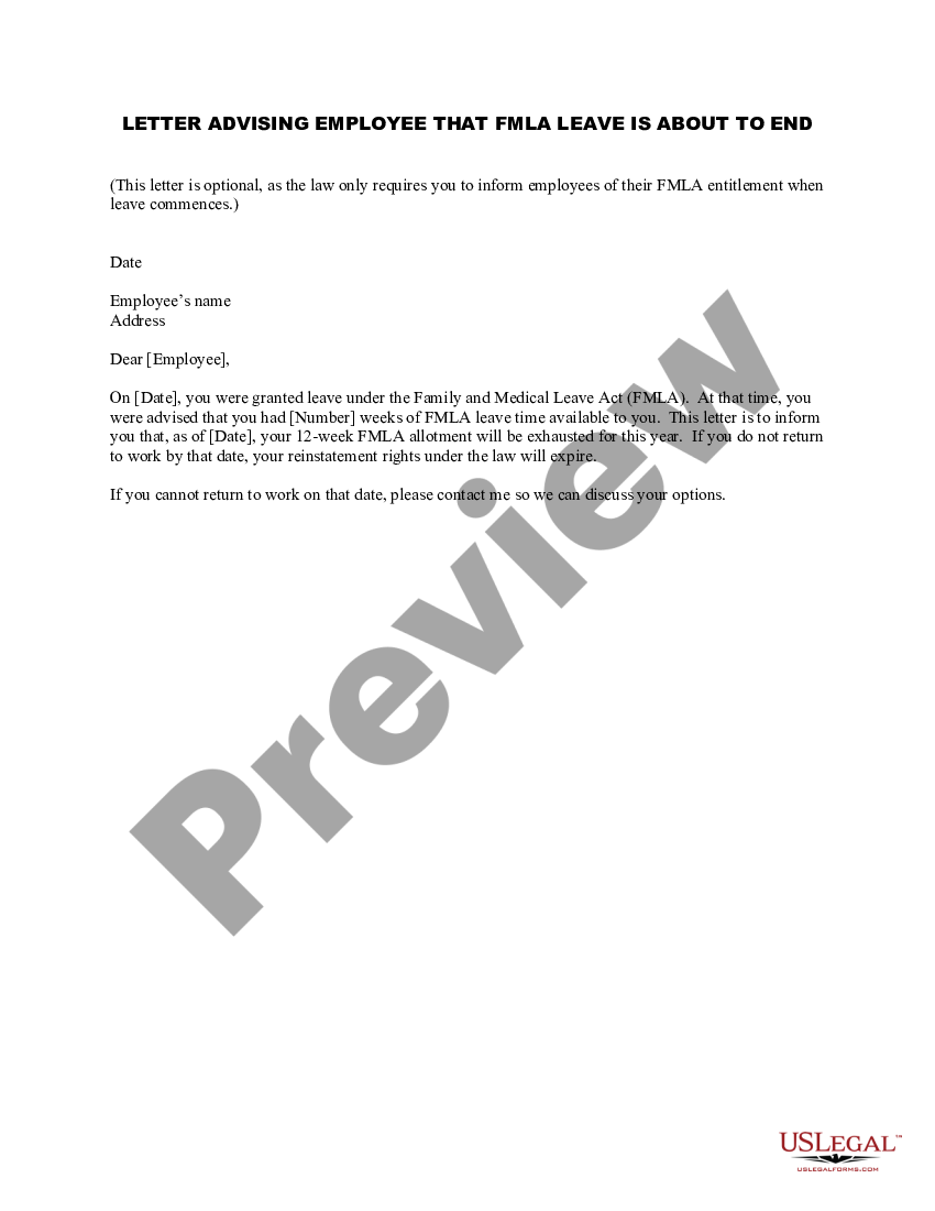 New York Letter Advising Employee That FMLA Leave Is About To End new-york-letter-advising-employee-that-fmla-leave-is-about-to-end