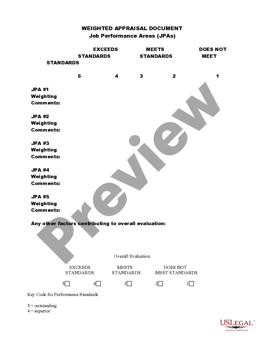 Preview Weighted Appraisal Document