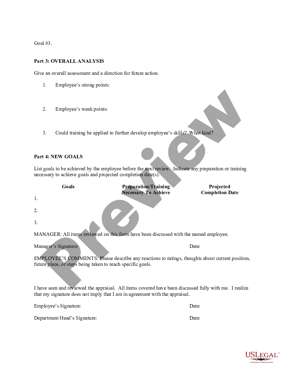 page 2 Employee Evaluation Form for Cook preview