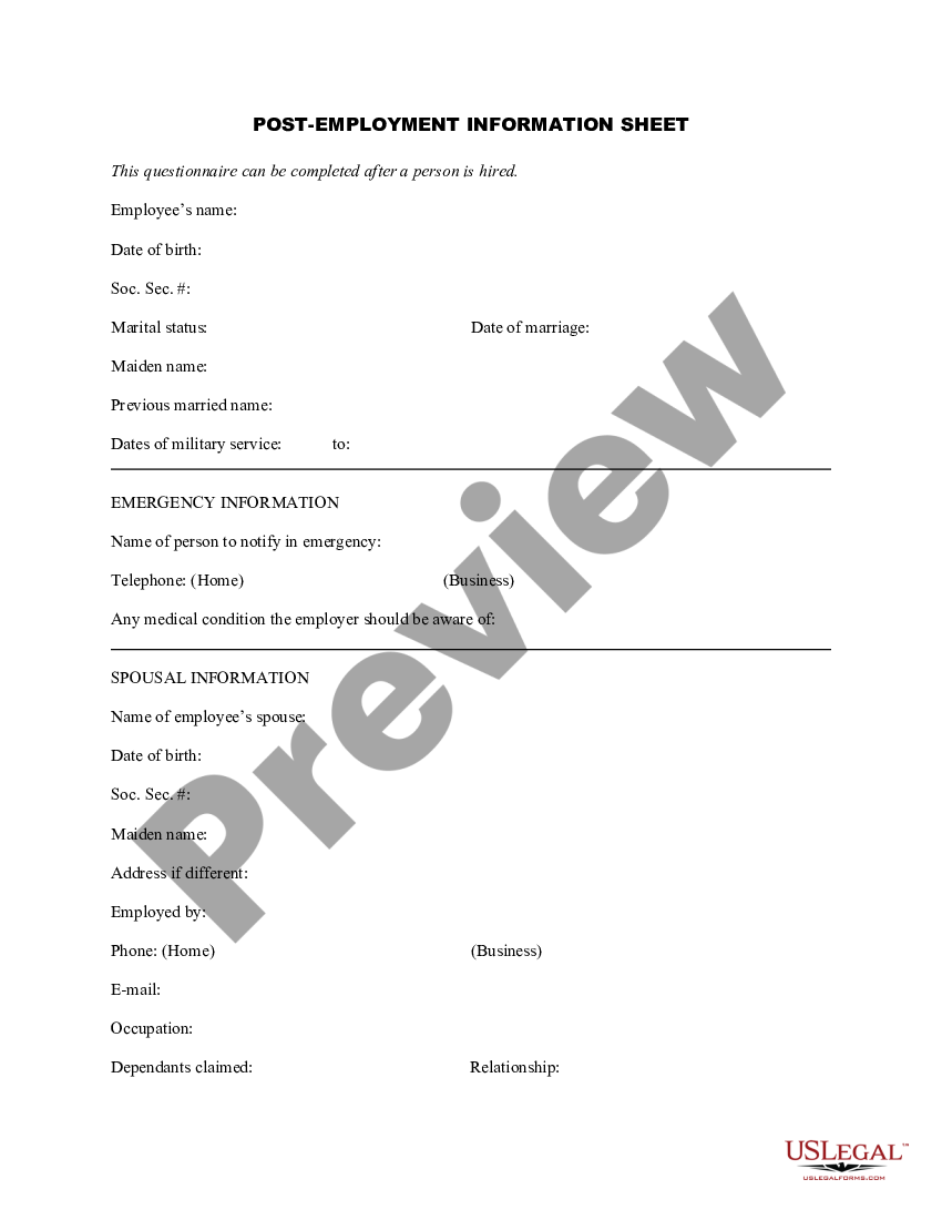 arizona-post-employment-information-sheet-us-legal-forms