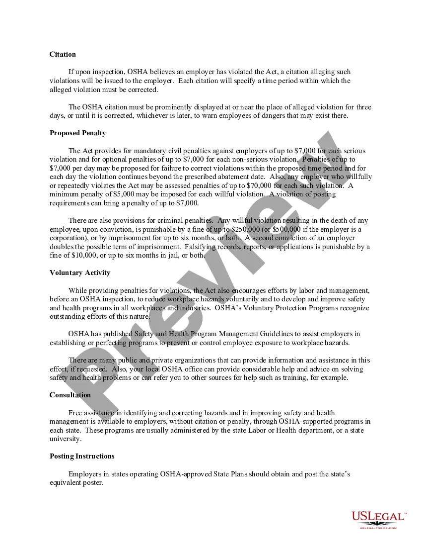 Preview Employee Safety and Health Handout