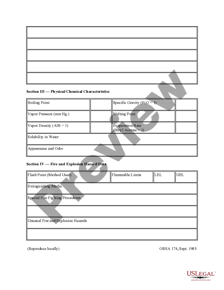 Get Material Safety Data Sheet from the U.S. Dept. of Labor and OSHA Preview Material Safety Data Sheet from the U.S. Dept. of Labor and OSHA