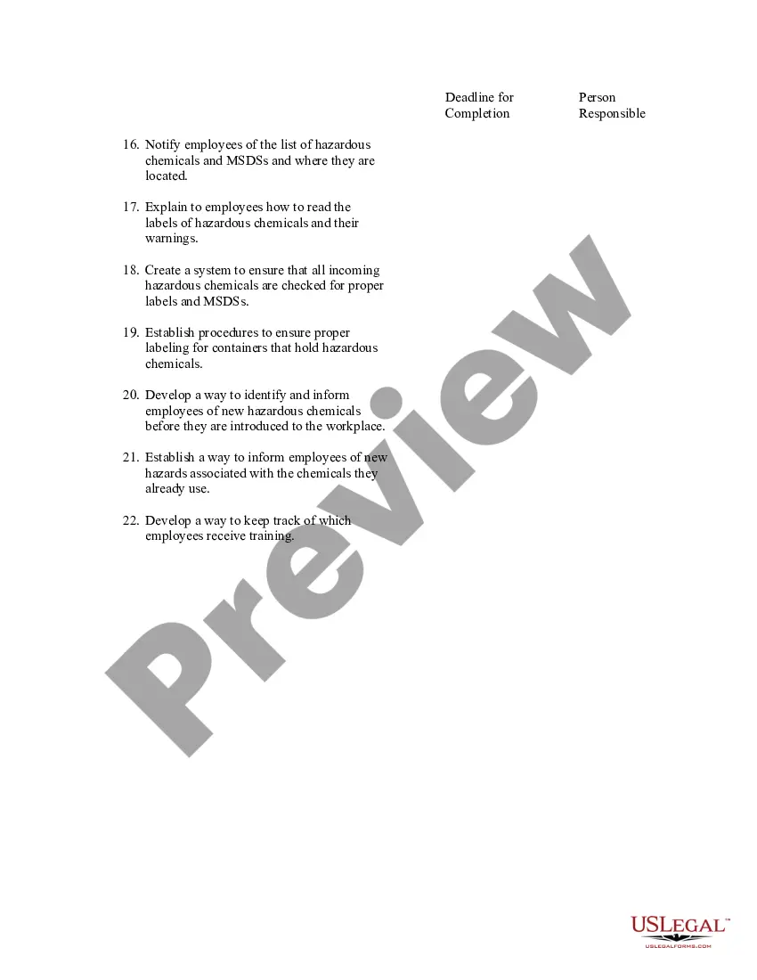 Get Hazard Communication Training Checklist for Company Policies Preview Hazard Communication Training Checklist for Company Policies
