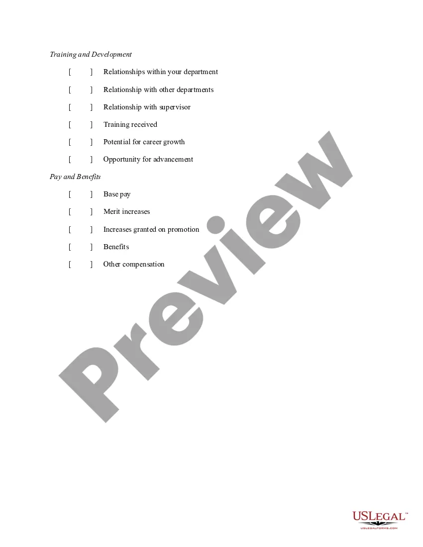 Preview Exit Interview Checklist - Voluntary Termination