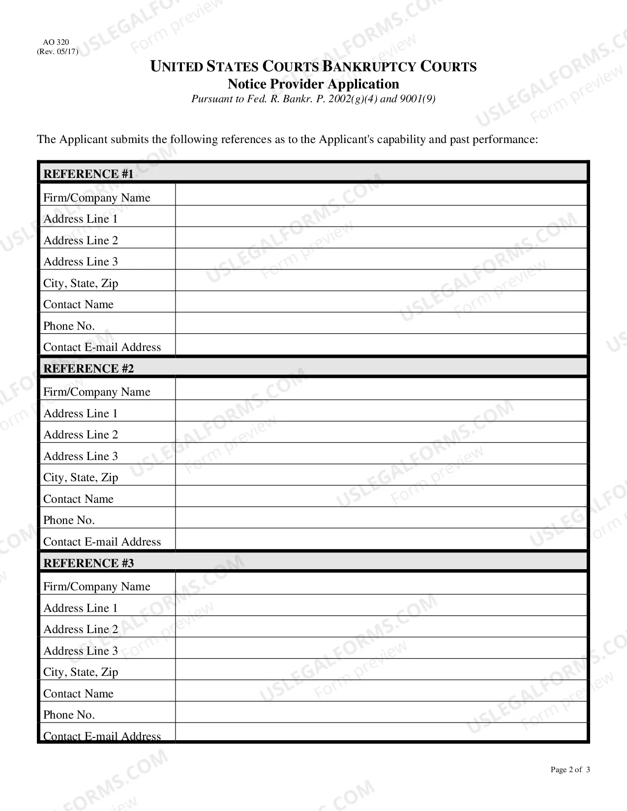 Preview Bankruptcy Notice Provider Application