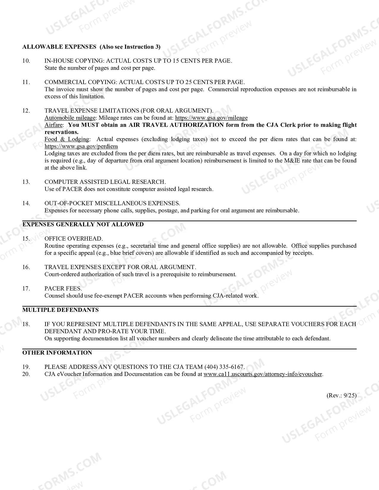 Preview INSTRUCTIONS FOR COMPLETING CJA 30 VOUCHER