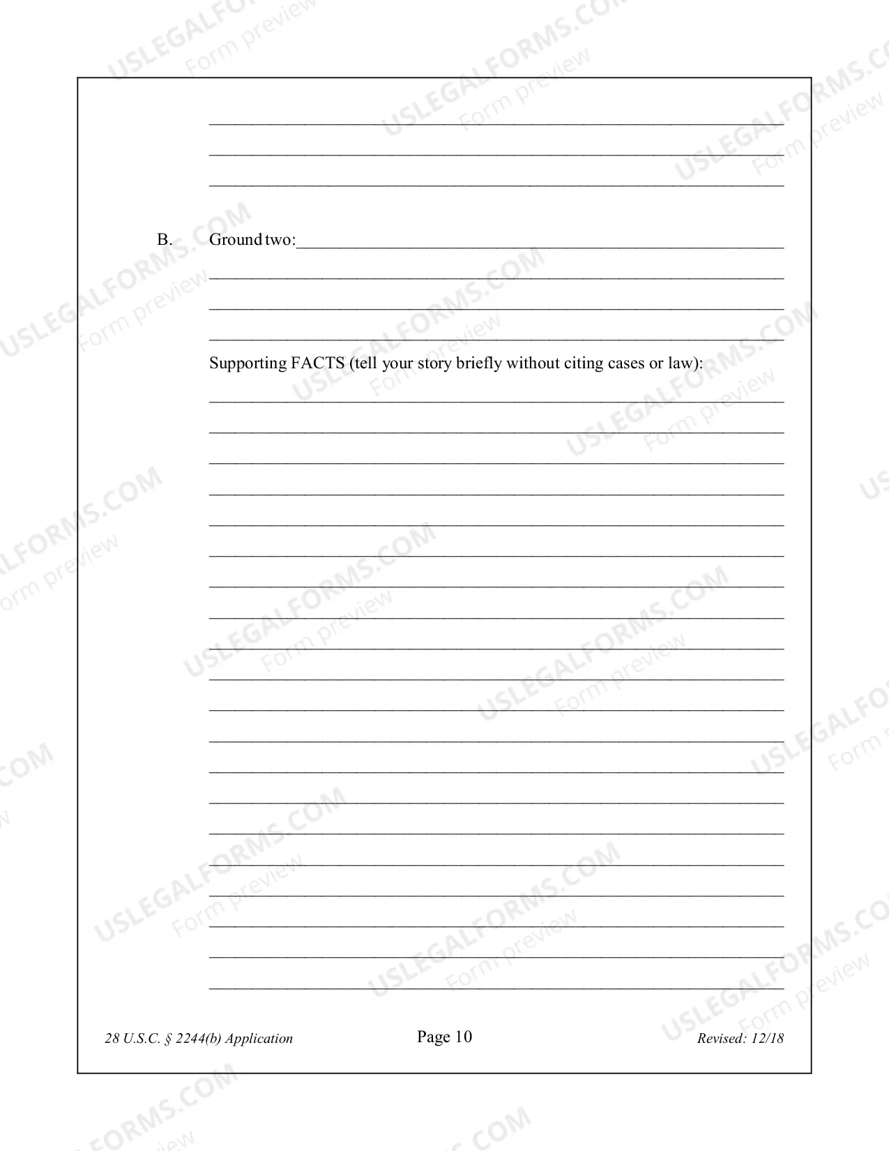 Preview APPLICATION FOR LEAVE TO FILE A SECOND OR SUCCESSIVE HABEAS CORPUS PETITION 28 U.S.C. Sec. 2244(b)