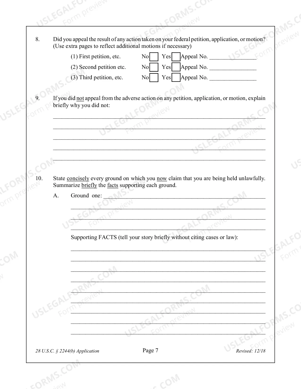 Preview APPLICATION FOR LEAVE TO FILE A SECOND OR SUCCESSIVE HABEAS CORPUS PETITION 28 U.S.C. Sec. 2244(b)