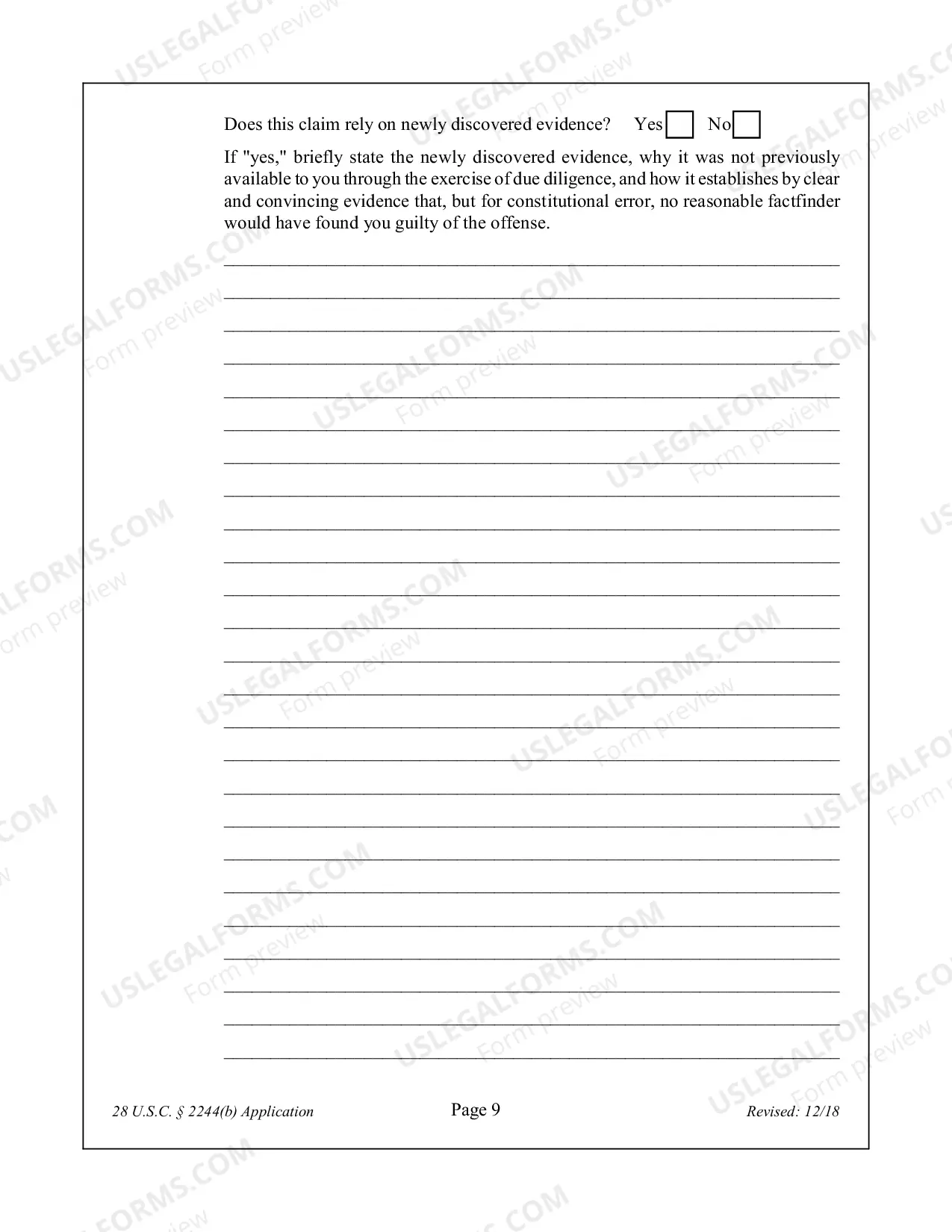 Preview APPLICATION FOR LEAVE TO FILE A SECOND OR SUCCESSIVE HABEAS CORPUS PETITION 28 U.S.C. Sec. 2244(b)