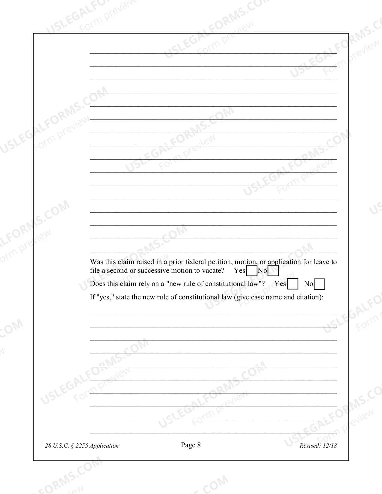 Preview APPLICATION FOR LEAVE TO FILE A SECOND OR SUCCESSIVE MOTION TO VACATE, SET ASIDE OR CORRECT SENTENCE 28 U.S.C. Sec. 2255