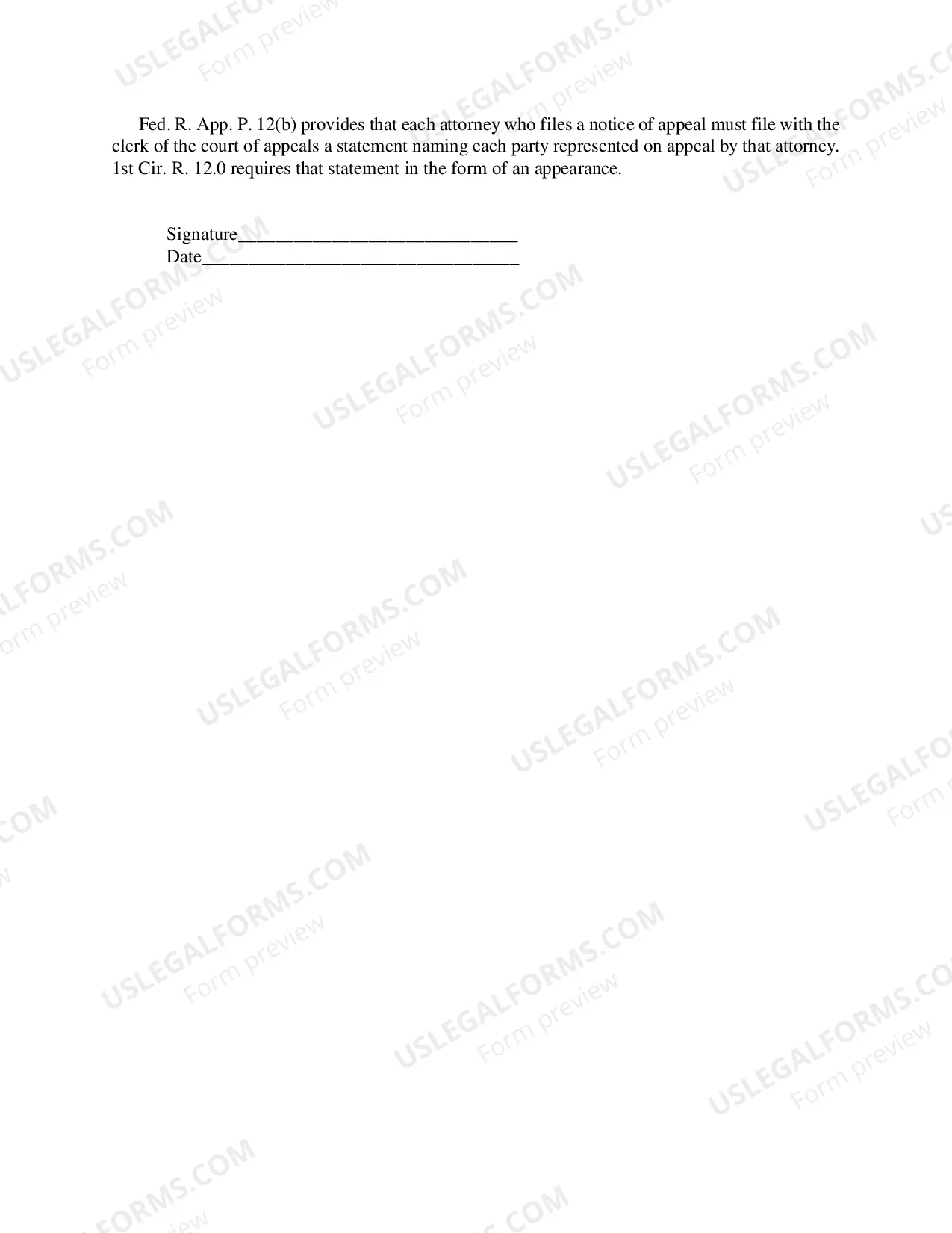 Preview Docketing Statement