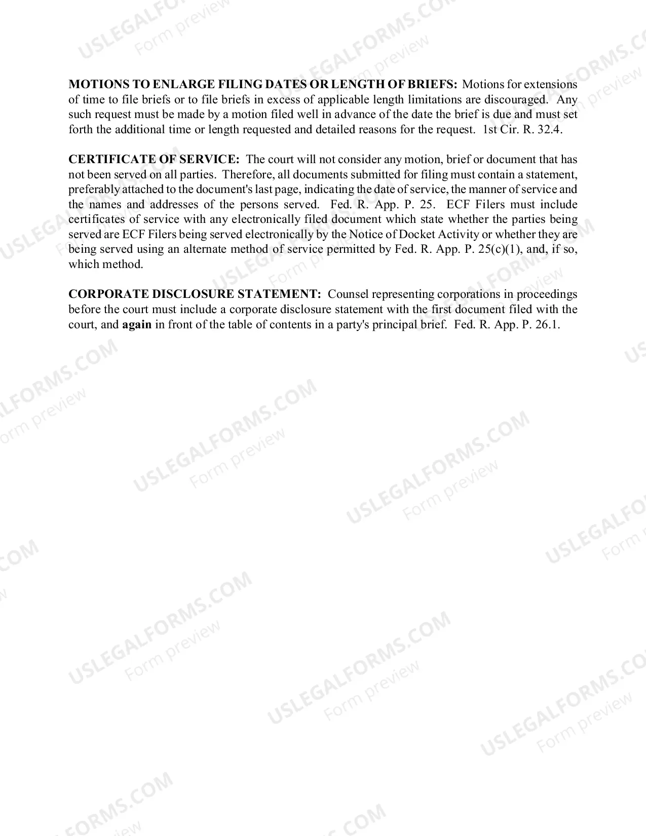 Preview Notice to Counsel and Pro Se Litigants