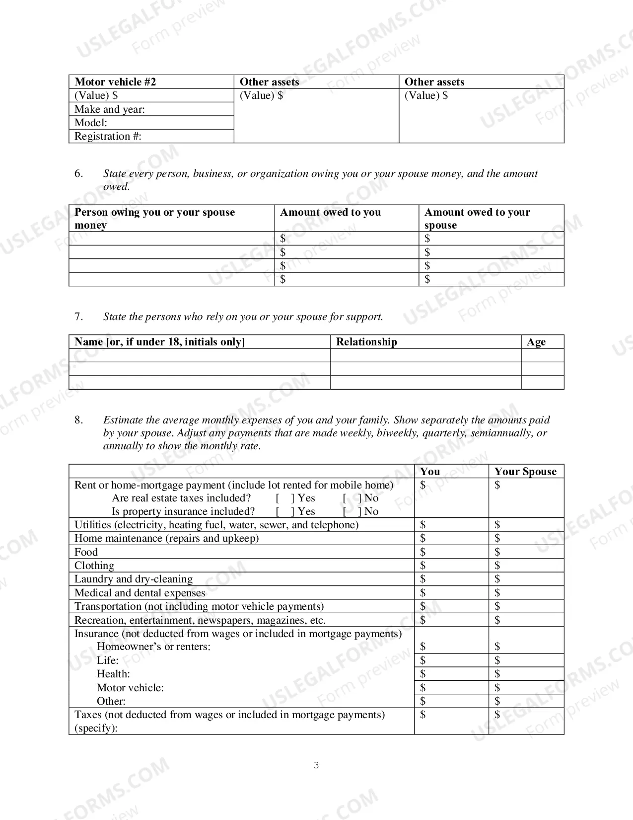 Preview Financial Affidavit to Accompany Motion for Leave to Appeal In Forma Pauperis