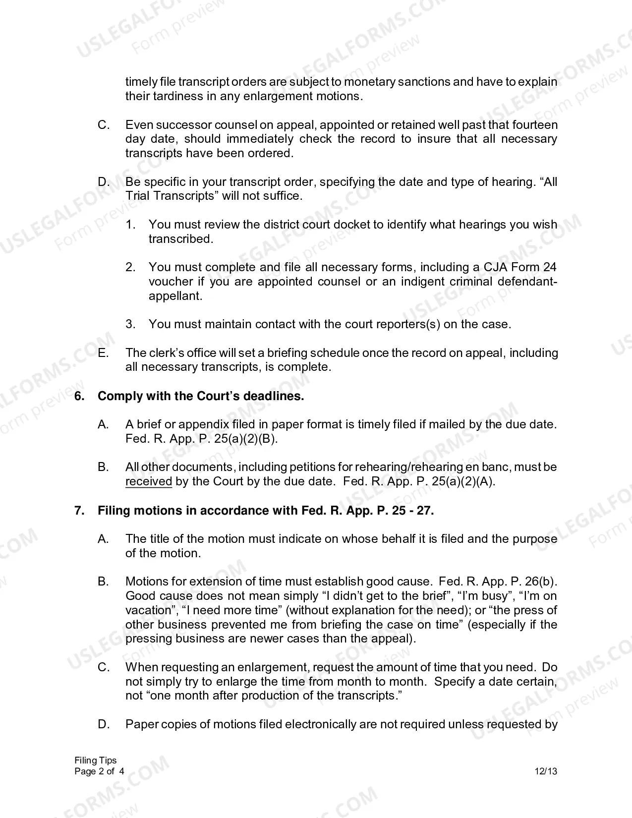 Preview Ten Pointers for an Appeal