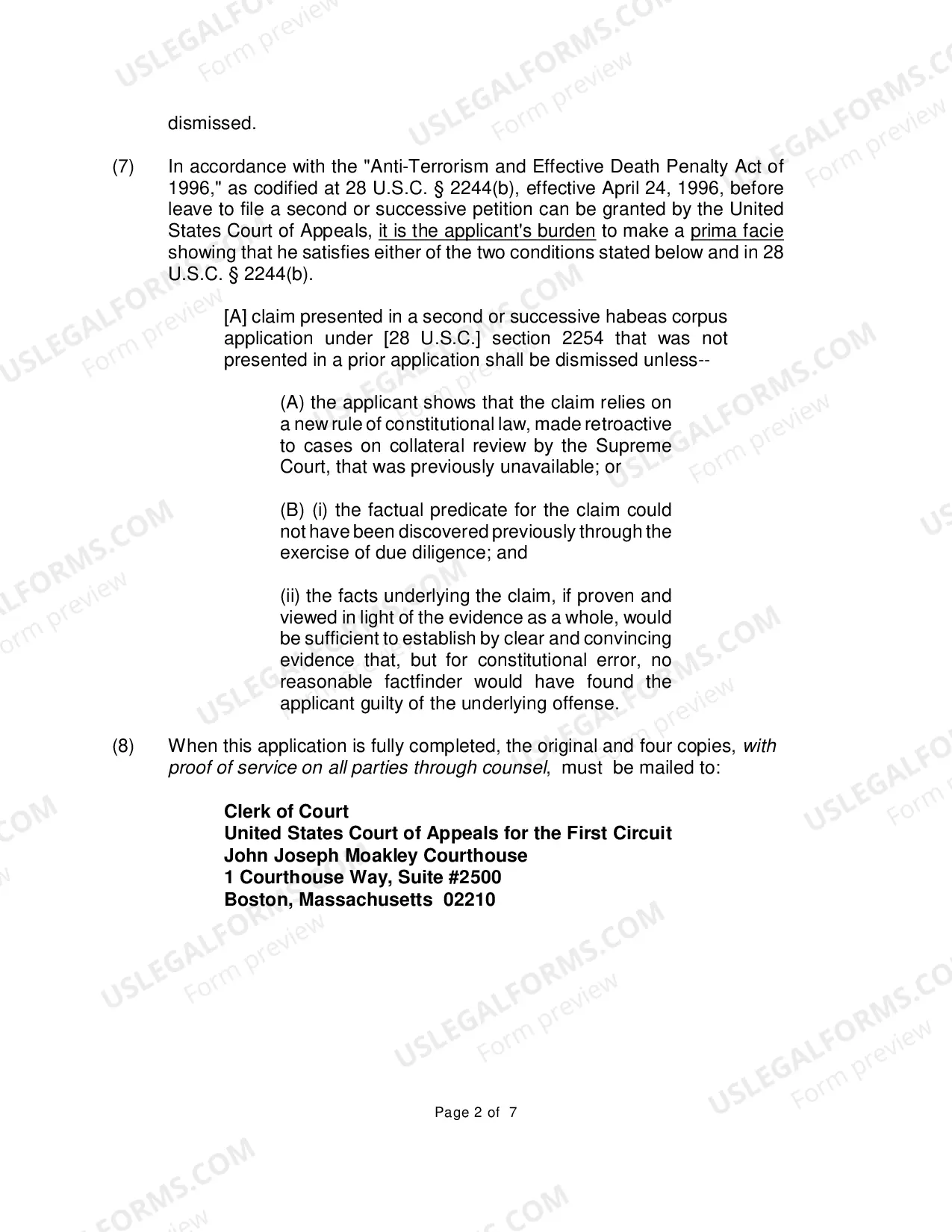 Preview Application for Leave to File a Second or Successive Habeas Corpus Petition by a Prisoner in State Custody