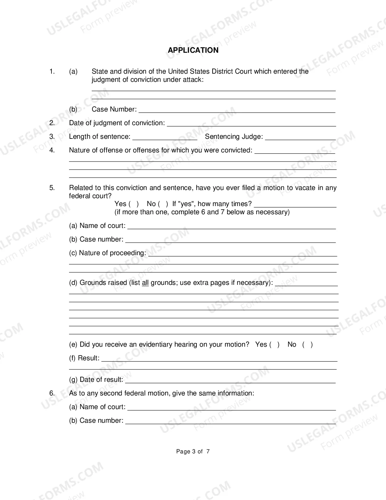Preview Application for Leave to File a Second or Successive Motion to Vacate, Set Aside or Correct Sentence by a Prisoner in Federal Custody