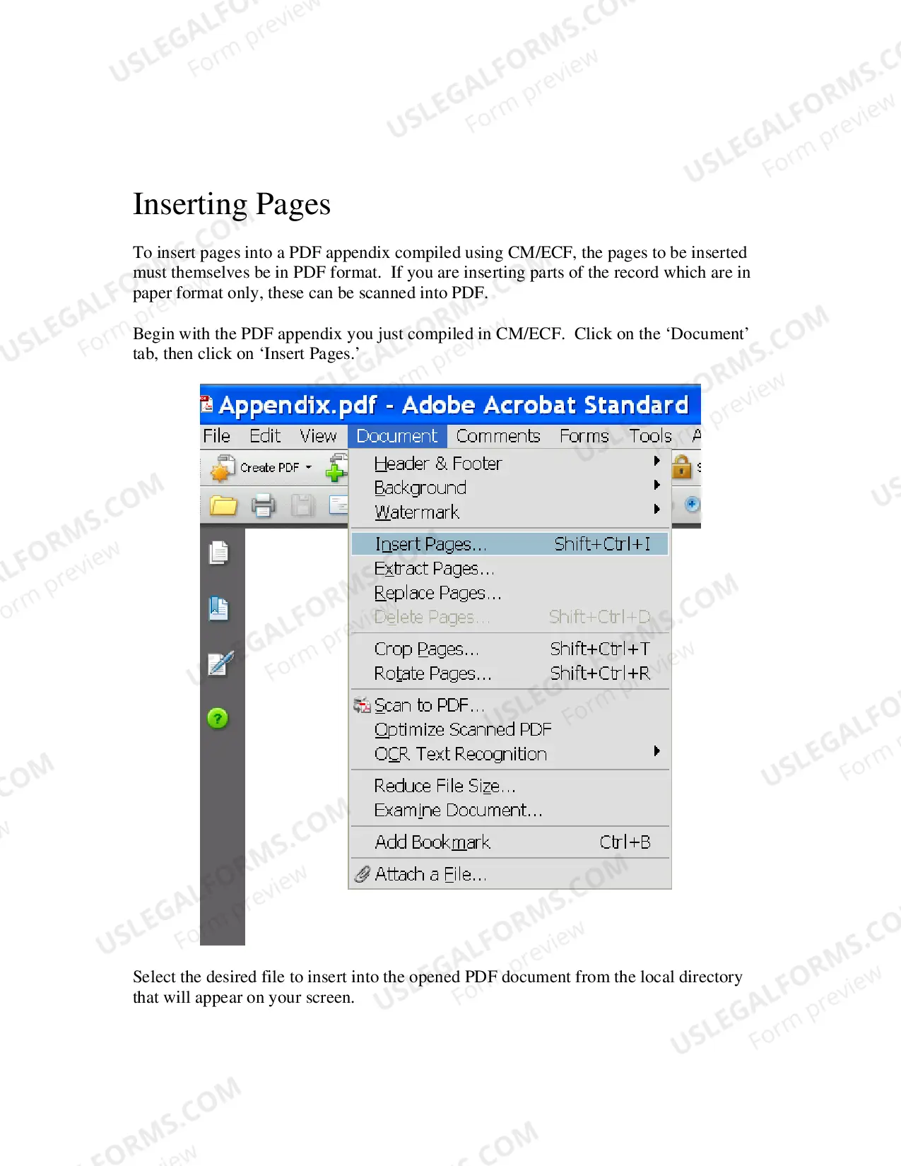 Preview Instructions for Creating an Appendix Using the District Court's "Create Appendix" Feature