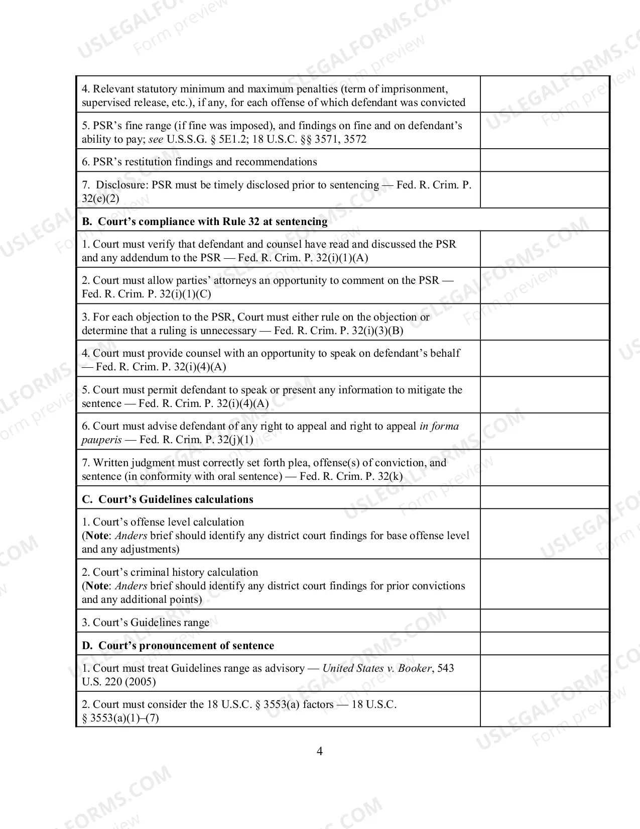Preview How to file an Anders brief Appendix A: Checklist for filing an Anders brief