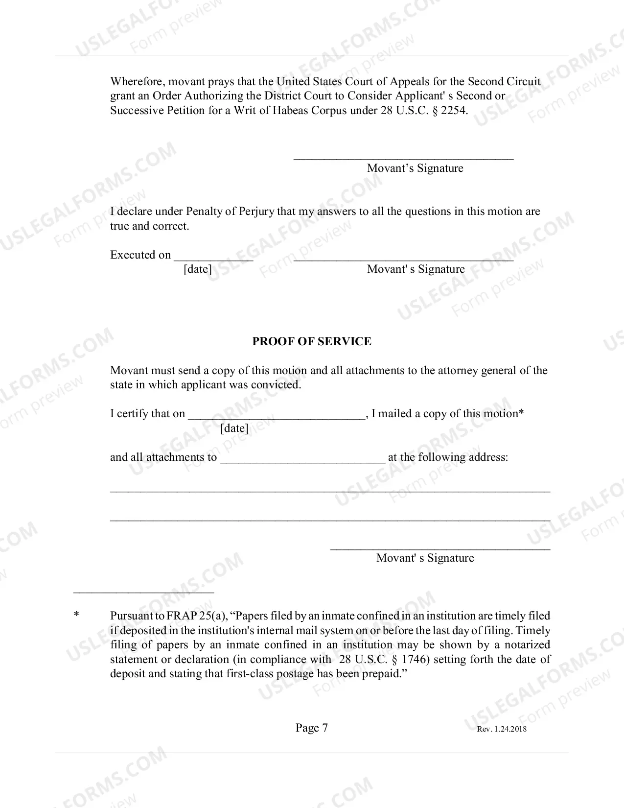 Preview Motion for an Order Authorizing the District Court to Consider a Successive or Second Habeas Corpus Application Pursuant to 28 U.S.C. Sec. 2244 (b), 2254 (Prisoner in State Custody)