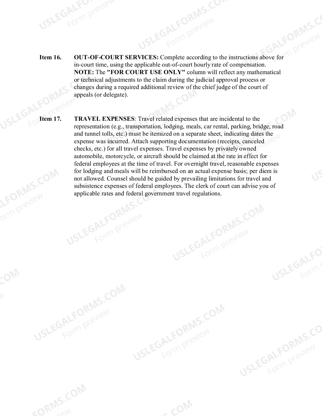 Preview CJA Form 20 Instructions