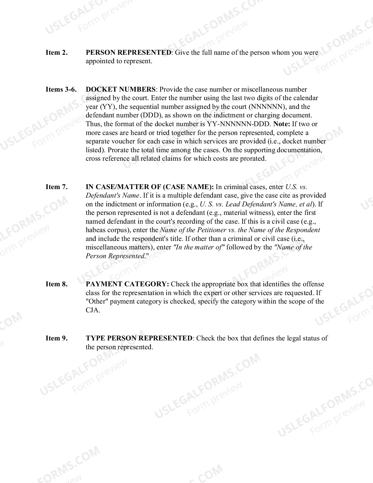 Preview CJA Form 21 Instructions