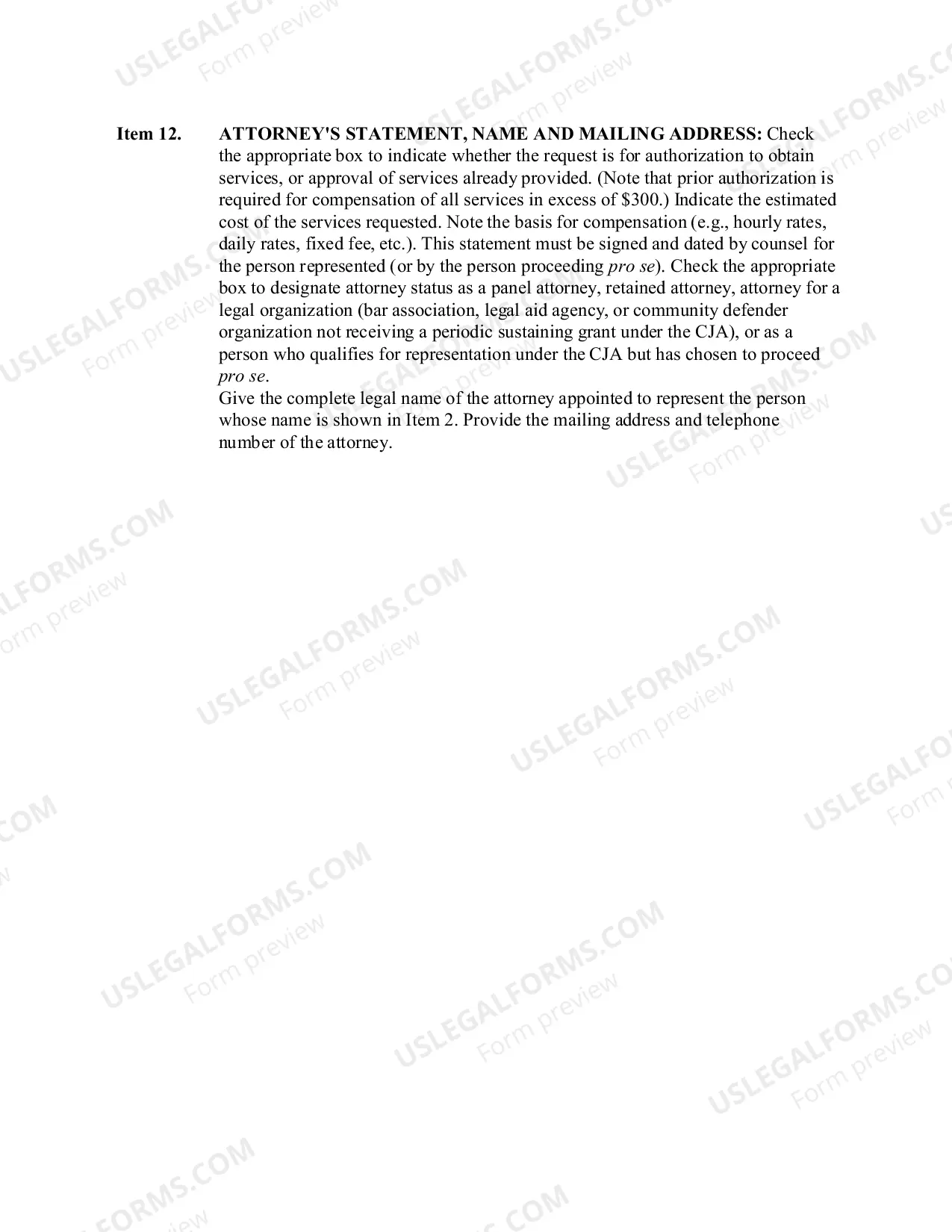 Preview CJA Form 21 Instructions