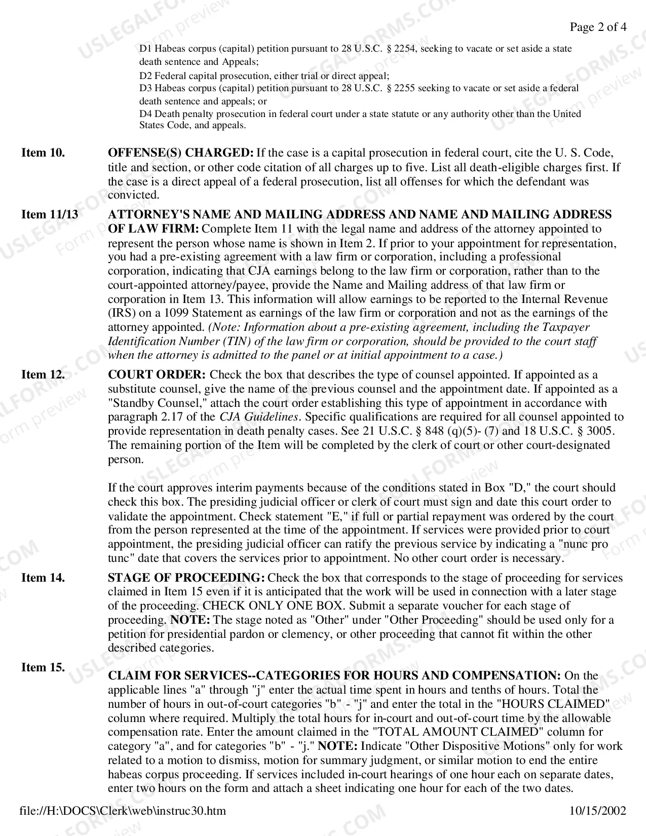 Preview CJA Form 30 Instructions