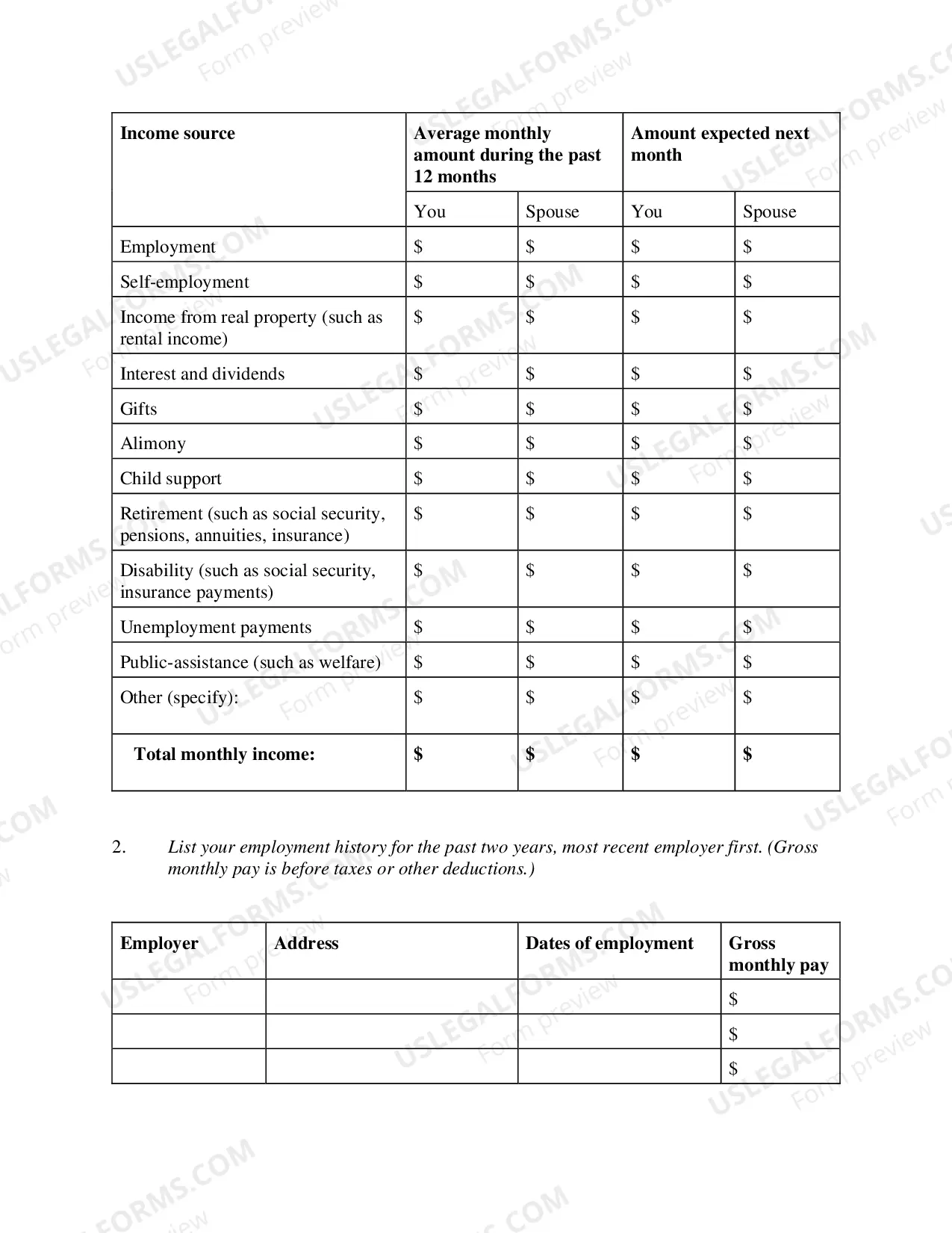 Preview Form 4 Affidavit with motion to proceed in forma pauperis